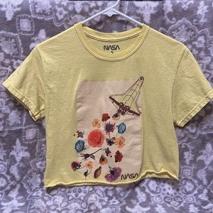 Yellow Floral Nasa Crop Top